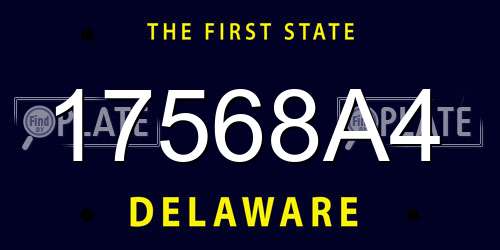 17568A4 Delaware License Plate