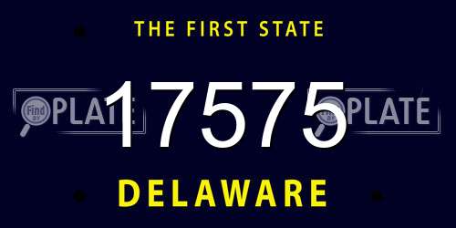 17575 Delaware License Plate