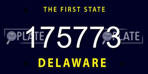 175773 Delaware License Plate