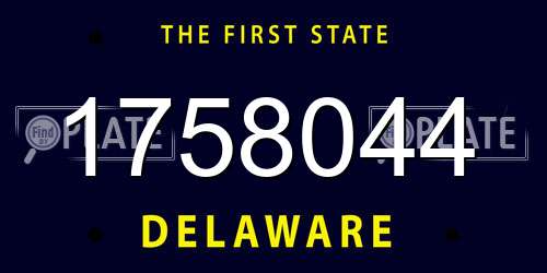 1758044 Delaware License Plate