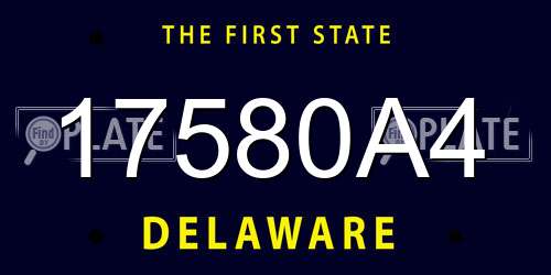 17580A4 Delaware License Plate