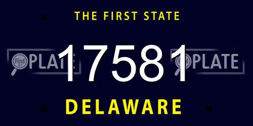 17581 Delaware License Plate