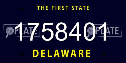 1758401 Delaware License Plate