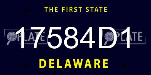 17584D1 Delaware License Plate