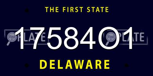 17584O1 Delaware License Plate