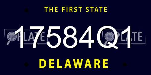 17584Q1 Delaware License Plate
