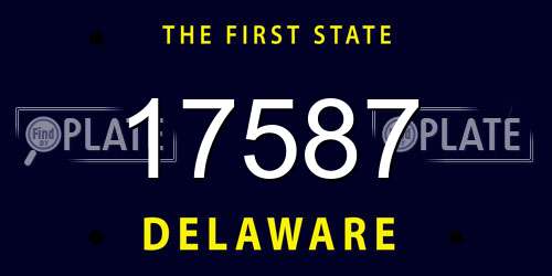 17587 Delaware License Plate