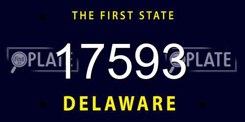 17593 Delaware License Plate