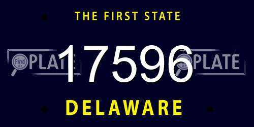 17596 Delaware License Plate