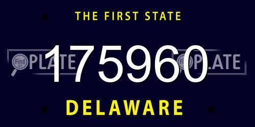 175960 Delaware License Plate