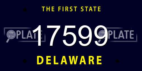 17599 Delaware License Plate