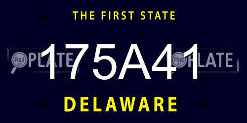 175A41 Delaware License Plate