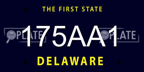 175AA1 Delaware License Plate