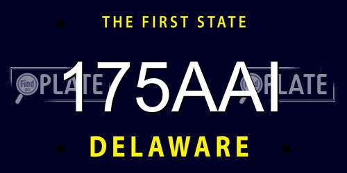 175AAI Delaware License Plate