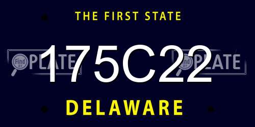 175C22 Delaware License Plate