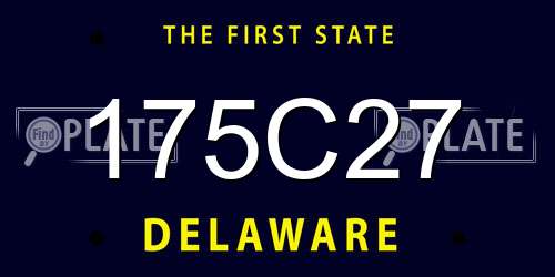 175C27 Delaware License Plate