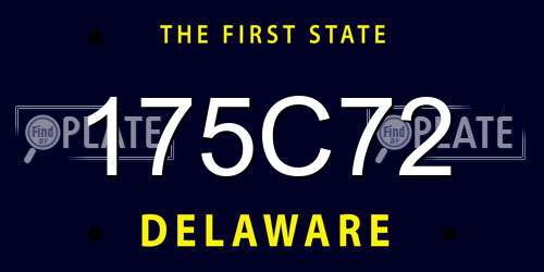 175C72 Delaware License Plate
