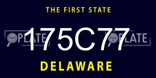 175C77 Delaware License Plate