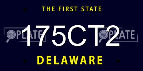 175CT2 Delaware License Plate