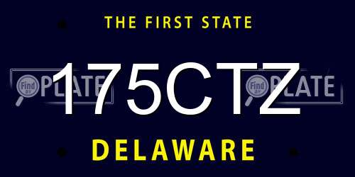 175CTZ Delaware License Plate