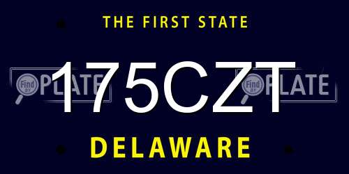 175CZT Delaware License Plate
