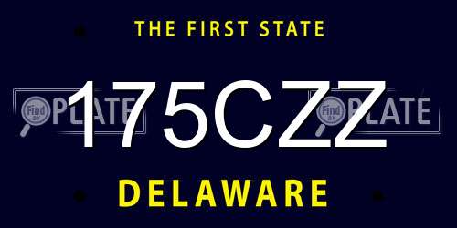 175CZZ Delaware License Plate