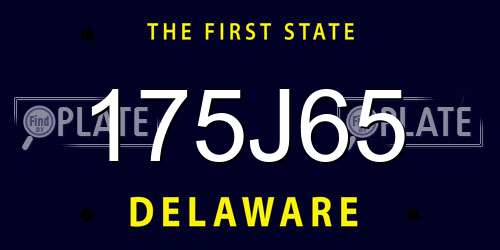 175J65 Delaware License Plate