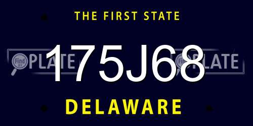 175J68 Delaware License Plate