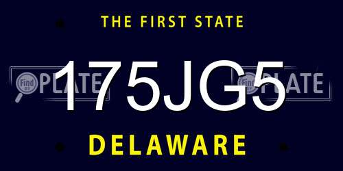 175JG5 Delaware License Plate