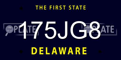 175JG8 Delaware License Plate