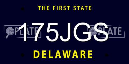 175JGS Delaware License Plate