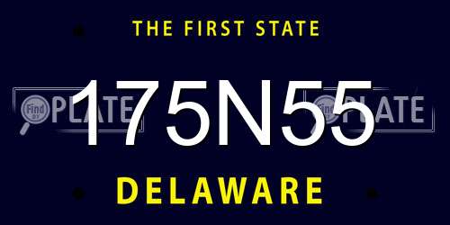 175N55 Delaware License Plate