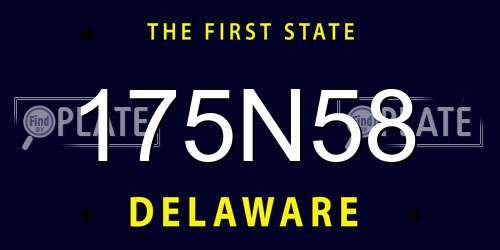 175N58 Delaware License Plate