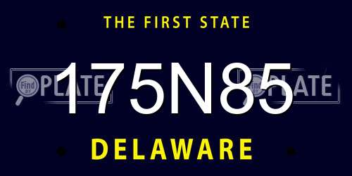 175N85 Delaware License Plate