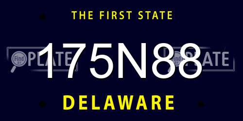 175N88 Delaware License Plate