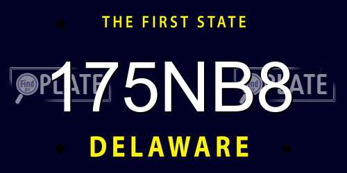 175NB8 Delaware License Plate