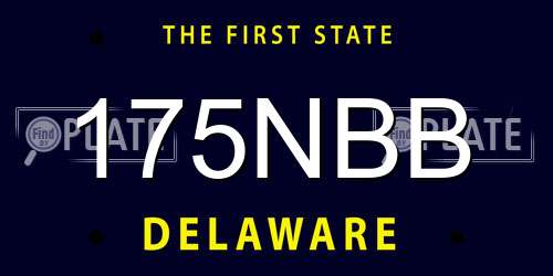 175NBB Delaware License Plate