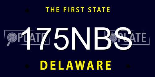 175NBS Delaware License Plate