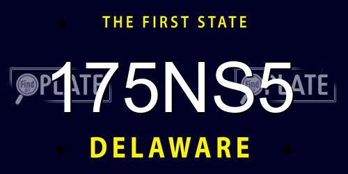 175NS5 Delaware License Plate