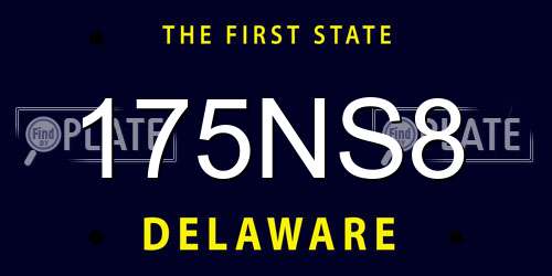 175NS8 Delaware License Plate
