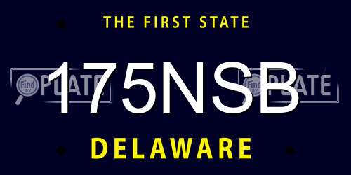 175NSB Delaware License Plate
