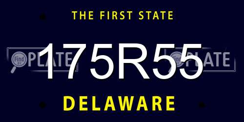 175R55 Delaware License Plate