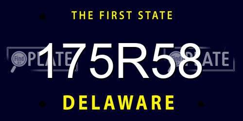 175R58 Delaware License Plate