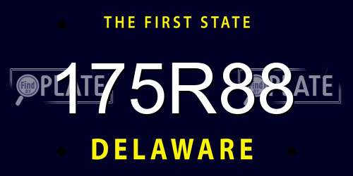 175R88 Delaware License Plate