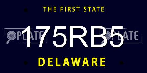 175RB5 Delaware License Plate