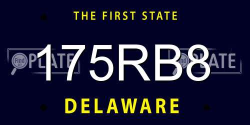 175RB8 Delaware License Plate