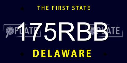 175RBB Delaware License Plate