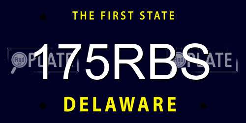 175RBS Delaware License Plate