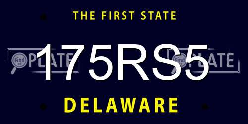 175RS5 Delaware License Plate