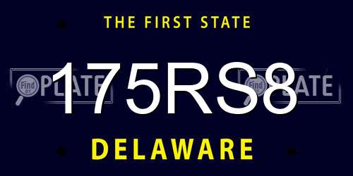 175RS8 Delaware License Plate